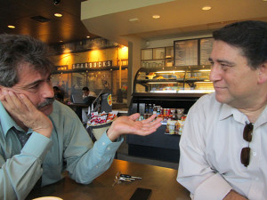 IN THE COMMUNITY: Roberto Radrigan, left, executive editor and Jess Cervantes publisher of Joaquin magazine. PHOTO BY SONYA HERRERA