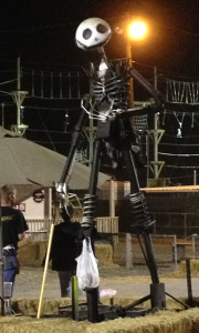 PIECED TOGETHER: The donated Jack Skellington from Smog Check Unlimited, made from car parts. PHOTO BY VALERIE SMITH