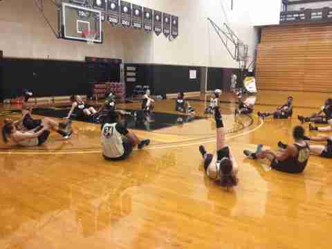 MAKING IT PERFECT: The women’s basketball team warms up during a recent practice on campus. PHOTO BY JERMAINE DAVIS